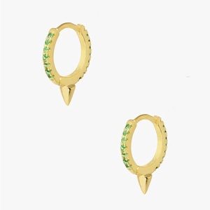 Cupcakes & Cashmere The Anastasia Green Spike Huggie Earrings